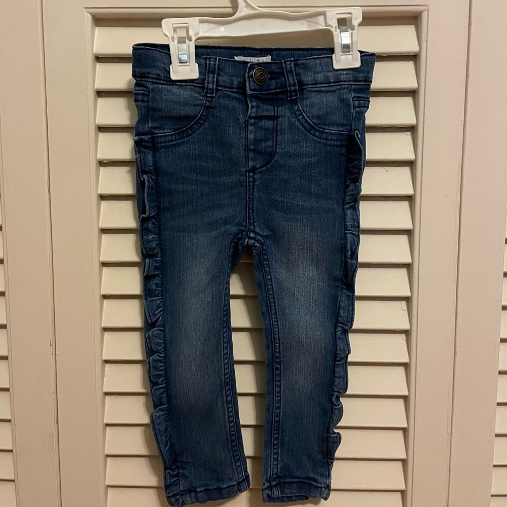 Mud Pie Toddler Ruffle Jeans 24M/2T